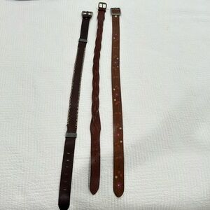 (3) brown leather belts